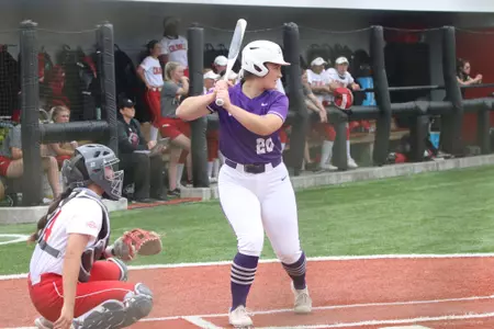 Kayla Keeling at bat against Nicholls