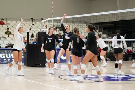 Wildcats celebrate a point against UIW