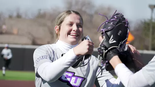 Riley White smiles after an inning against UIW