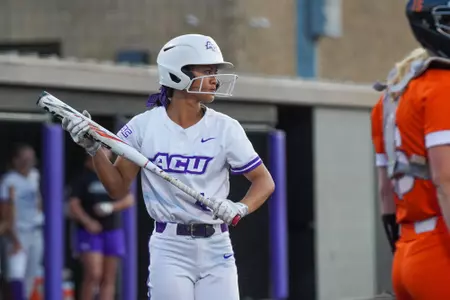 Logan Gaspar coming up to bat against Sam Houston