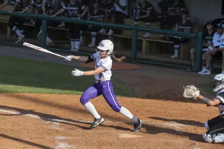 Mercedes Eichelberger up to bat in a WAC Tournament game against UVU