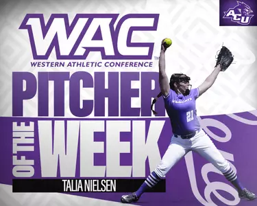 Talia Nielsen was voted WAC Softball Pitcher of the Week on March 27, 2023