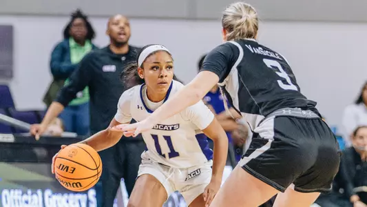 Mia Rivers Dribbling the Ball Against SFA
