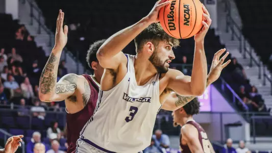 Leo Bettiol backs down in the post against Texas State on November 16, 2024