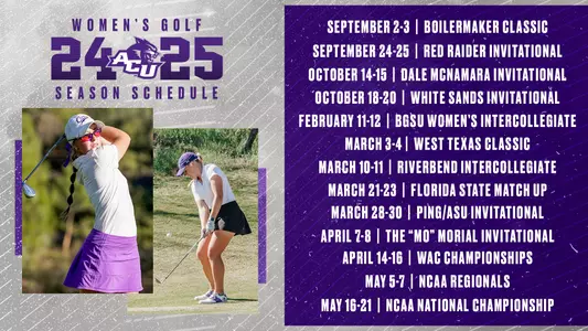 Updated Women's Golf 2024-25 Schedule Graphic