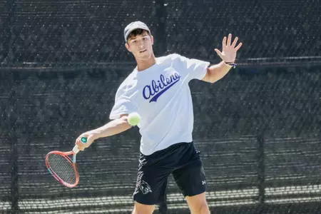 Tennis player Ethan Scribner practices on Sept 10, 2024