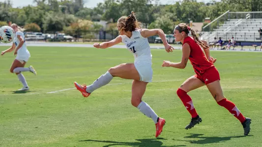 Peyton Hill kicks the ball in a 4-0 win over Southern Utah at Elmer Gray Stadium on Oct. 5, 2025.