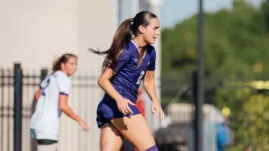 Abby Smith in action in ACU's 1-0 win over Northwestern State at Elmer Gray Stadium on Sept. 11, 2025.