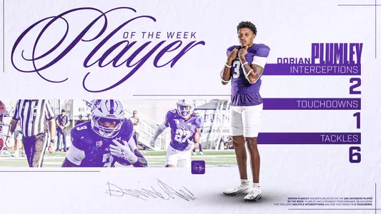 Plumley UAC player of the week graphic