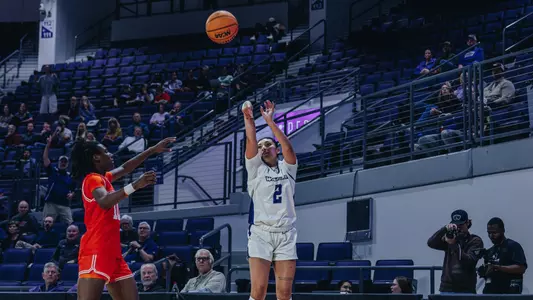 Natalia Chavez shoots a three-pointer in ACU's 76-58 win over UTRGV at Moody Coliseum on Nov. 11, 2025.