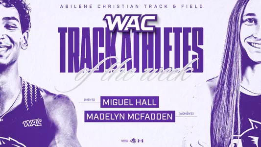 Hall and McFadden WAC Track Athletes of the Week Graphic