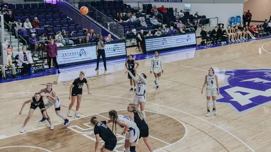 Bella Earle shoots a free throw in ACU women's basketball's matchup versus Utah Tech at Moody Coliseum on Feb. 6, 2025.
