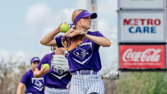 Emalee Romero warms up before a game vs Utah Tech on March 28, 2025