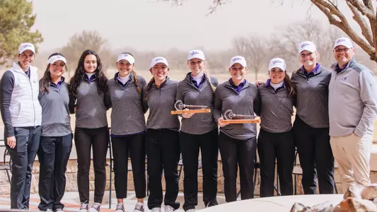 The ACU women's golf team poses with its trophies following the West Texas Classic at Abilene Country Club on March 4, 2025.
