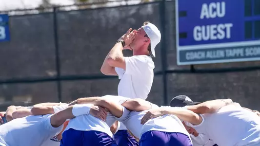 ACU men's tennis before a match on February 27, 2025