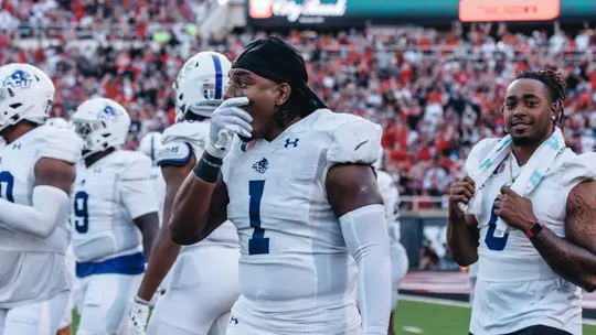 Will Shaffer and Darius Moore during game at Texas Tech on August 31, 2024