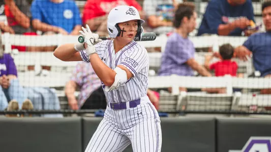 Elizabeth Schaefer at bat against Tarleton State on April 18, 2025