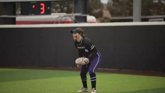 Taylor Bachmeyer in right field against Texas Tech on April 29, 2025