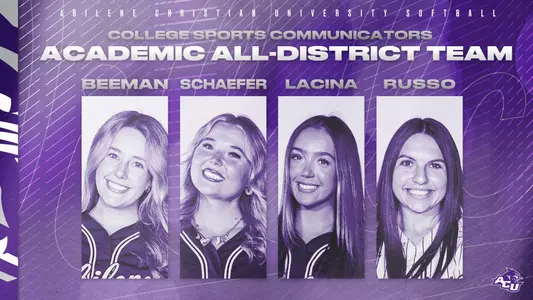 ACU softball 2025 academic all-district graphic