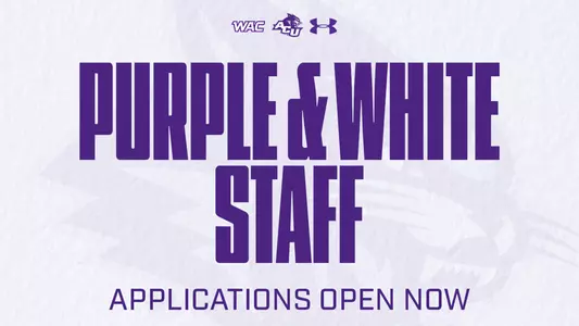 Purple and White Staff Graphic
