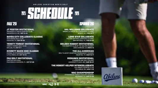 Men's Golf 2025-26 Schedule Release Graphic