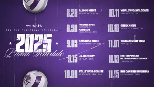 2025 VB Promo Schedule Graphic
