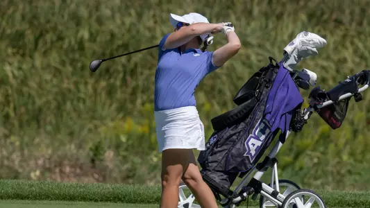 Ryann Honea swings at the Boilermaker Classic in West Lafayette, Ind. on Sept. 2-3, 2024.