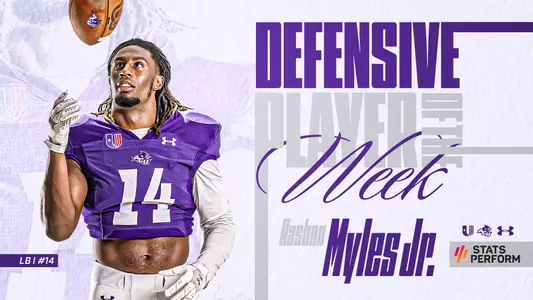 Rashon Myles defensive player of the week graphic