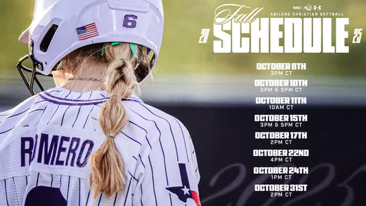 ACU softball fall 2025 schedule graphic