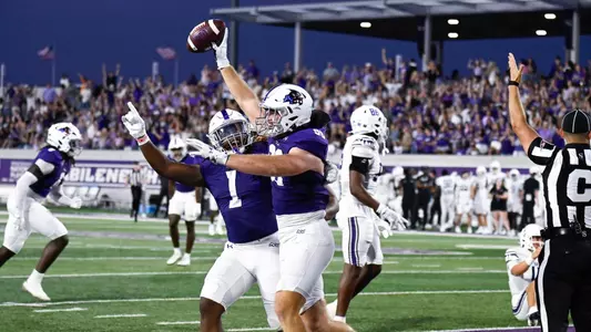 Kaghen Roach recovers a fumble in the endzone for a touchdown against Stephen F. Austin on September 6, 2025