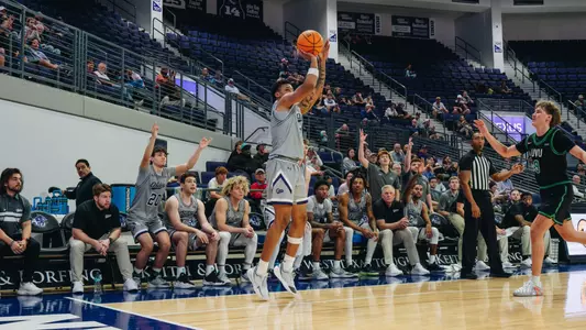 Zy Wright shoots a three-pointer versus Utah Valley on January 3, 2025