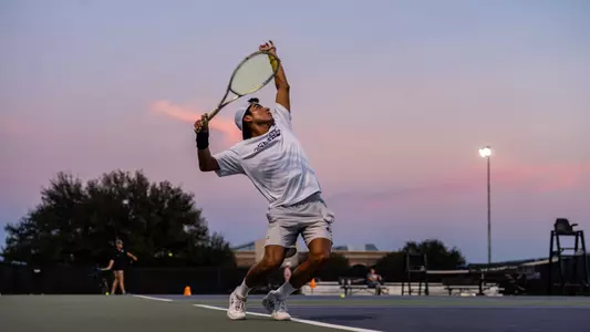 Luis Jose Nakamine serves during a practice in November 2025