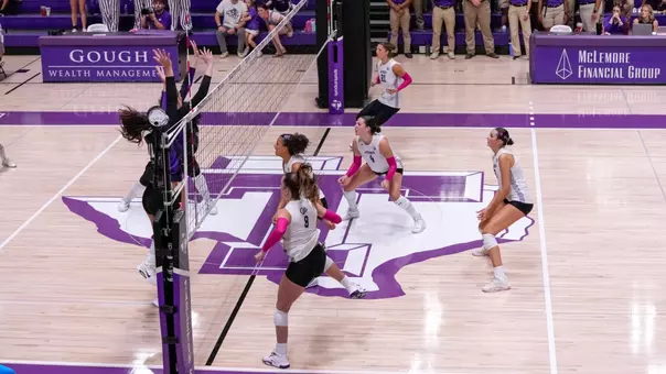 ACU volleyball in action against Tarleton State in Stephenville, Texas on Oct. 10, 2026.