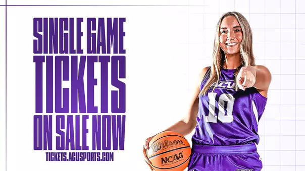 2026-27 ACU Basketball Single Game Tickets Graphic