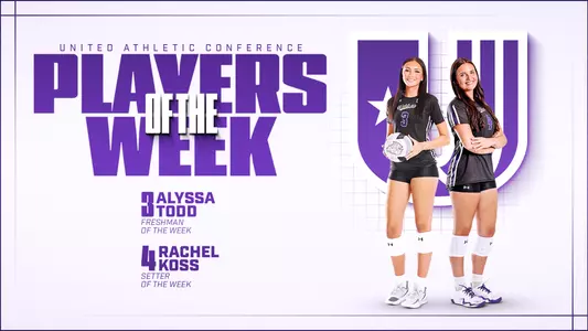 Alyssa Todd and Rachel Koss UAC Freshman, Setter of the Week