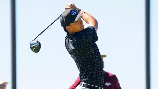 Jack Hollingsed takes a swing at the Abilene Christian Intercollegiate at Halbert National on Oct. 19, 2026.