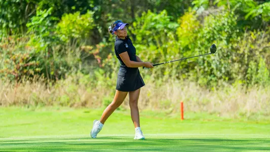 Alana Kutt admires a shot at the Abilene Christian Intercollegiate at Halbert National on Oct. 20, 2026.