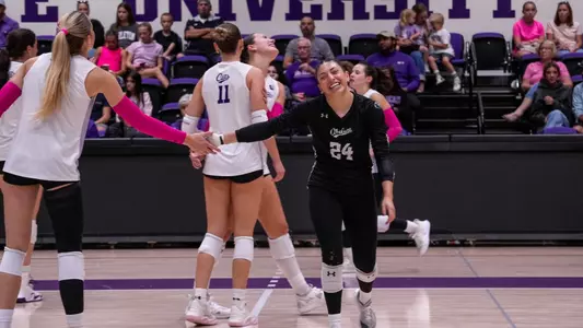 Brennan Ramirez celebrates a point in ACU's match versus Tarleton State in Stephenville, Texas on Oct. 10, 2026.