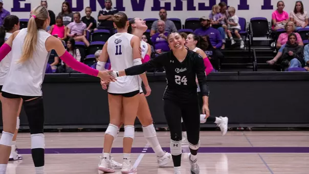 Brennan Ramirez celebrates a point in ACU's match versus Tarleton State in Stephenville, Texas on Oct. 10, 2026.