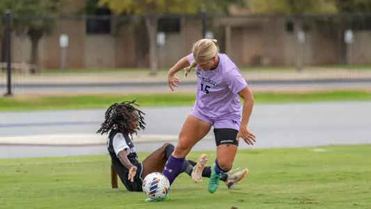 Charlise Smith takes the ball from a Central Arkansas player on Oct. 4, 2026.