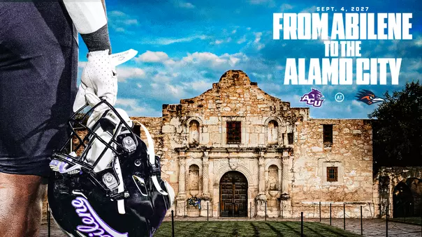ACU football at UTSA in 2027 game announcement graphic