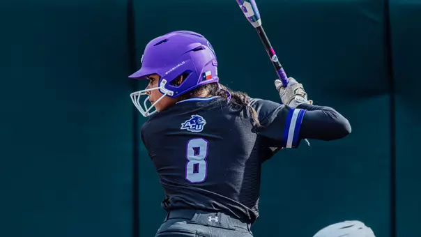 Ari Maxwell prepares for a pitch at the Bevo Classic in Austin on February 13, 2026