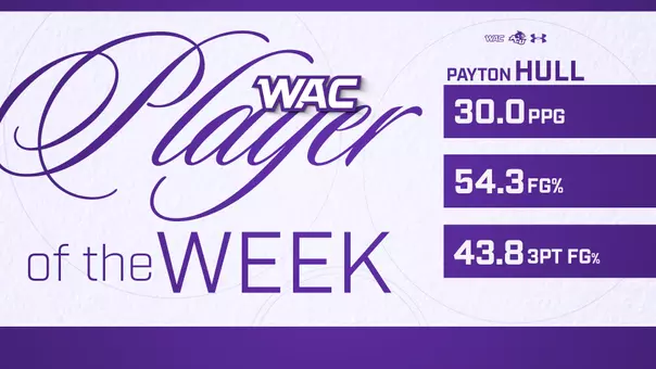 Payton Hull WAC Player of the Week Graphic 2/16/26