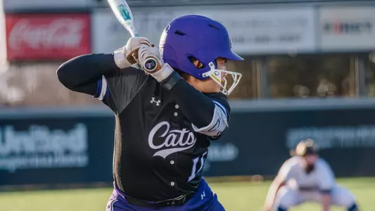 Erianna Garcia prepares to swing against South Dakota State on February 11, 2026