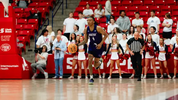 Rich Smith dribbles the ball up at Utah Tech on February 26, 2026