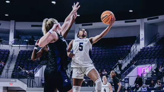 Breanna Davis attempts a layup in ACU's 68-65 win over Tarleton State at Moody Coliseum on Feb. 3, 2026.
