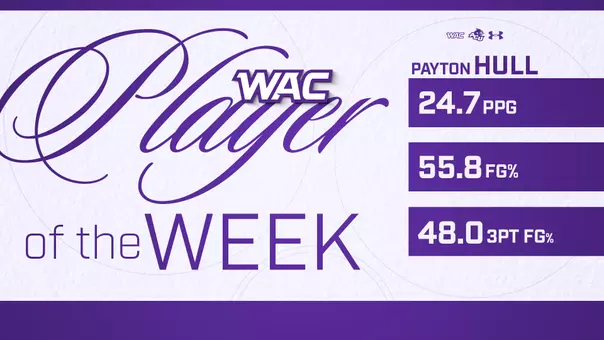 Payton Hull WAC Player of the Week Graphic 2/9/26