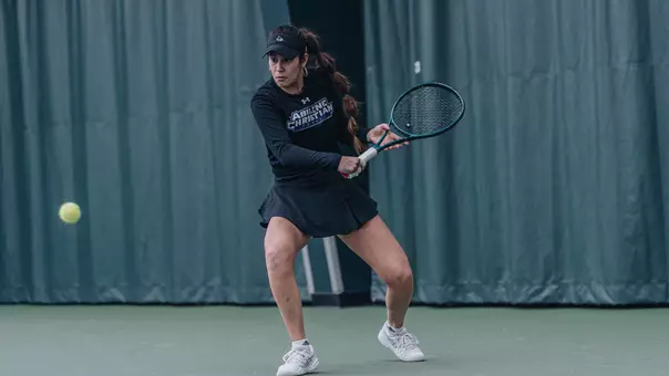 Angela Del Campo receives an attack from her opponent.