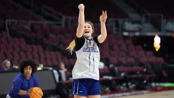Emma Troxell shoots a jumper in ACU's shootaround at the WAC Tournament in Las Vegas on March 13, 2026.