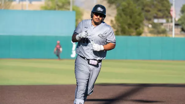Diego Cardenas rounds the bases after hitting a home run in ACU's 8-7 win over New Mexico in Albuquerque, N.M. on March 21, 2026.